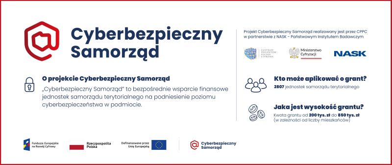 Baner reklamowy projektu Cyberbezpieczny Samorząd